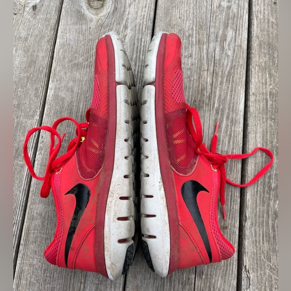 Nike Mens Flex 2014 Run 642791-602 Red Lace Up Low Top Running Shoes Size 8 - Picture 6 of 7